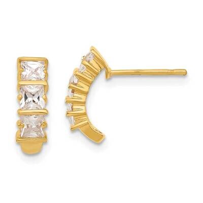 Kelly Waters Three Stone Square Diamond Earrings Gold-plated KW233, MPN: KW233, 883957766140