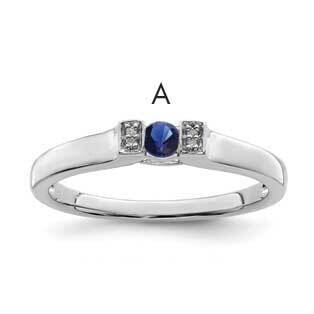 Family Jewelry Synthetic Stone &amp; Diamond Set Ring 14k White Gold XMRW35/1SY, MPN: XMRW35_1--6, 8839…