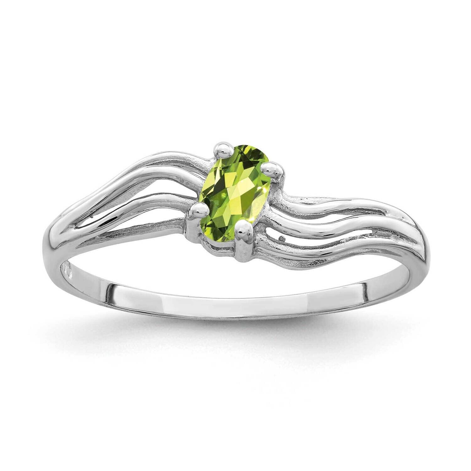 Peridot Ring 14k white Gold 5x3mm Oval X9707PE, MPN: X9707PE, 883957641188