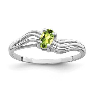 Peridot Ring 14k white Gold 5x3mm Oval X9707PE, MPN: X9707PE, 883957641188