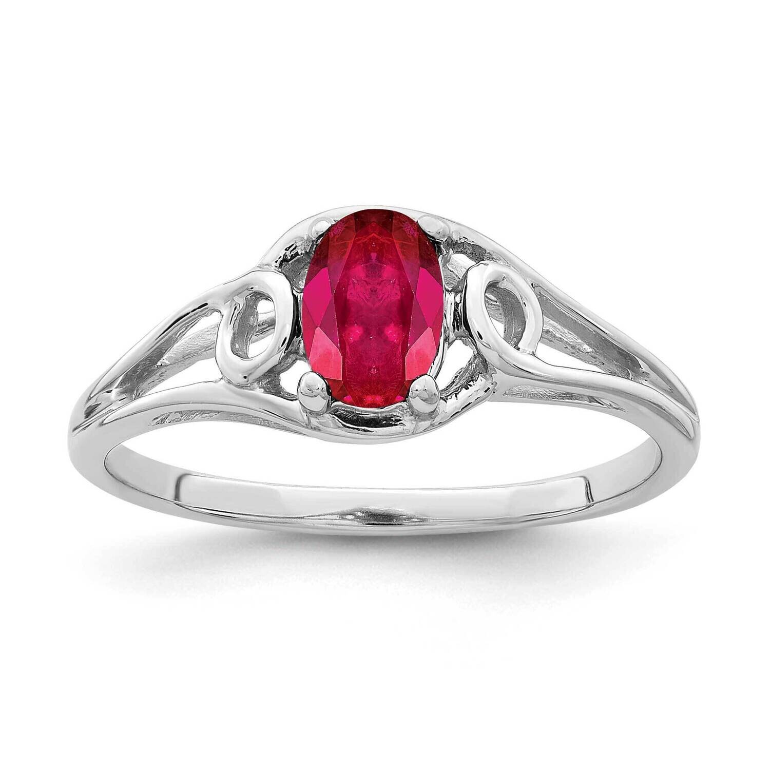 Ruby Ring 14k white Gold 7x5mm Oval Y2206R, MPN: Y2206R, 883957556093