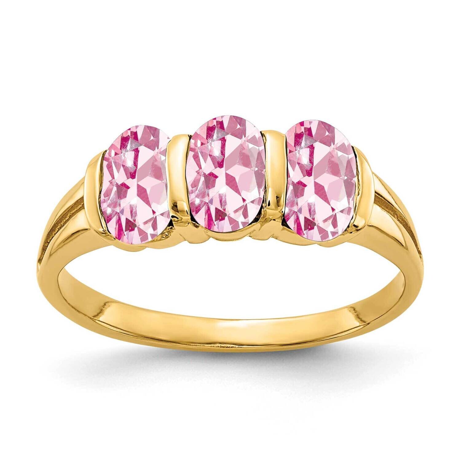 Pink Tourmaline Ring 14k Gold 6x4mm Oval Y2034PT, MPN: Y2034PT, 883957675312