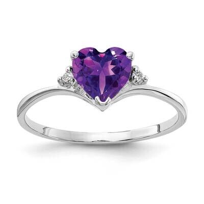 6mm Heart Amethyst Diamond Ring 14k white Gold X9701AM/A, MPN: X9701AM/A, 883957574424