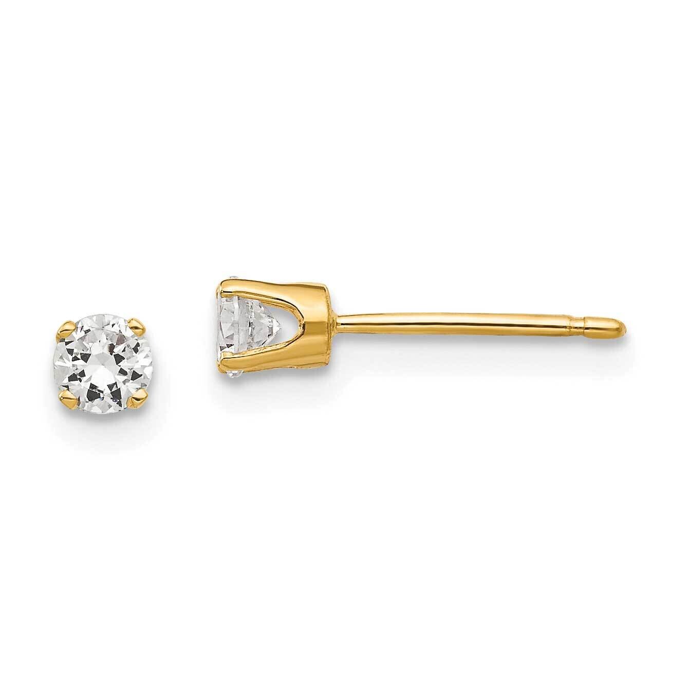 3.25mm CZ Diamond stud earring 14k Gold XD4CZ Diamond, MPN: XD4CZ, 883957088365