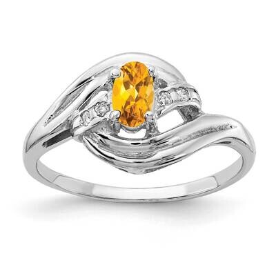 5x3mm Oval Citrine Diamond Ring 14k White Gold X9723CI_AA, MPN: X9723CI_AA, 883957640235