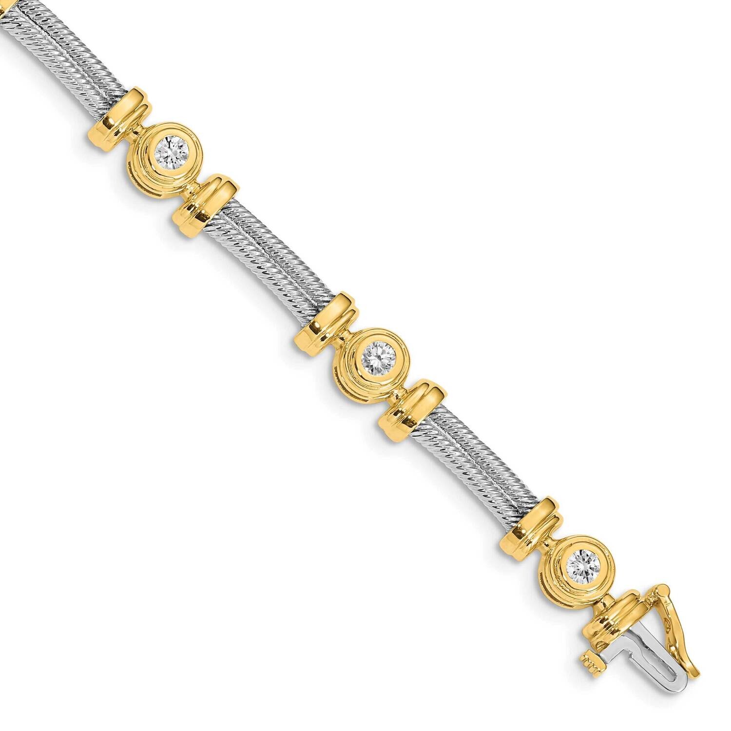 3.9mm Diamond Tennis Bracelet Mounting 14k Two-Tone Gold X2015