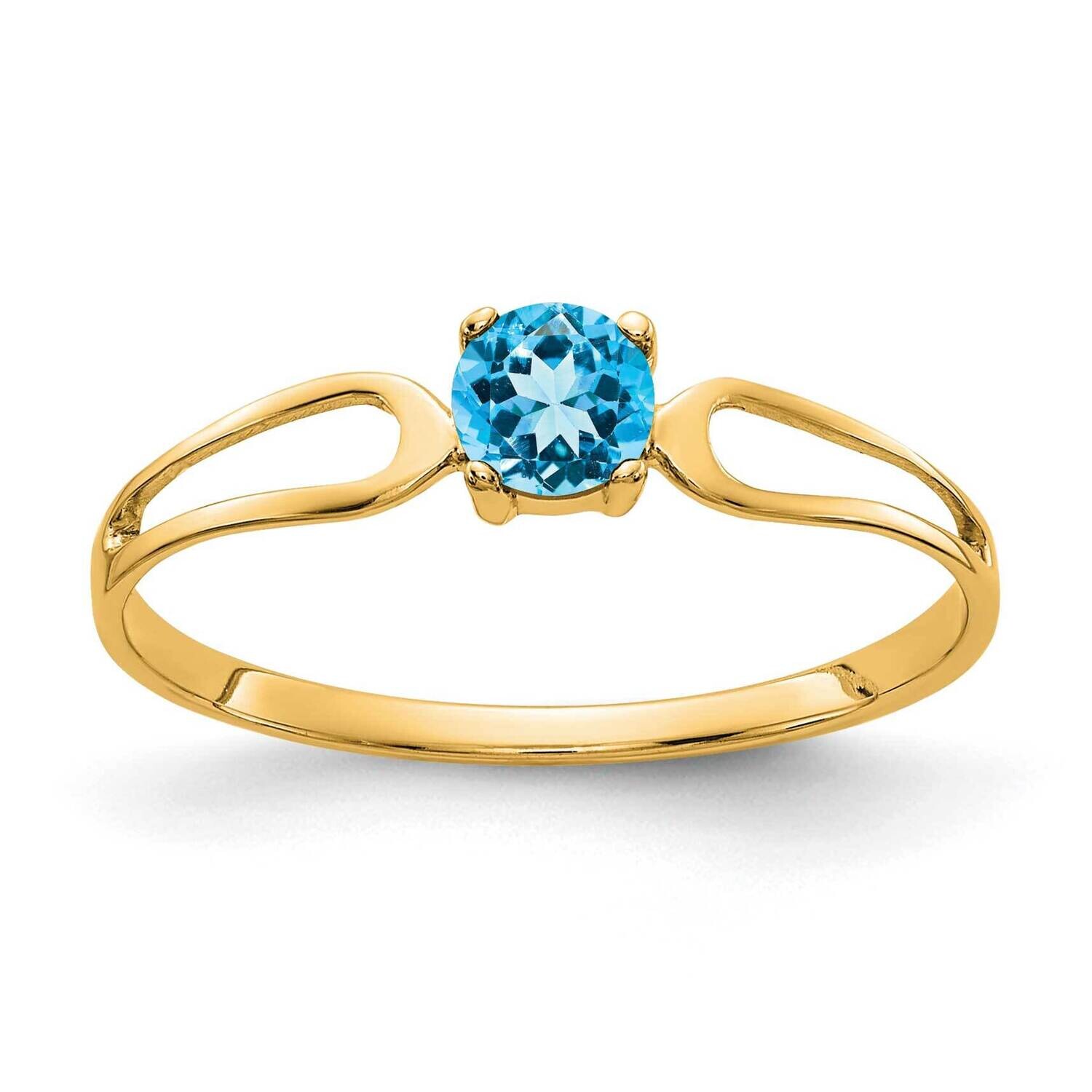 4mm Blue Topaz Ring 14k Gold X9674BT, MPN: X9674BT, 883957361550