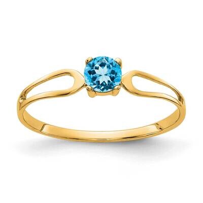 4mm Blue Topaz Ring 14k Gold X9674BT, MPN: X9674BT, 883957361550