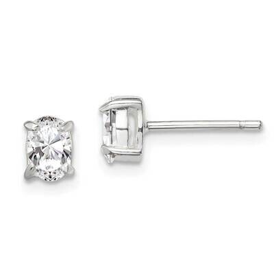 4x6mm Oval Diamond Stud Earrings Sterling Silver QE3162, MPN: QE3162, 883957925530