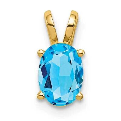 7x5mm Oval Blue Topaz pendant 14k Gold XP422BT, MPN: XP422BT, 883957208770