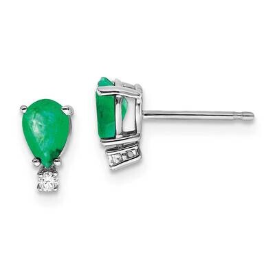 6x4mm Pear Emerald Diamond Earrings 14k White Gold XE761E/A, MPN: XE761E/A, 883957225517