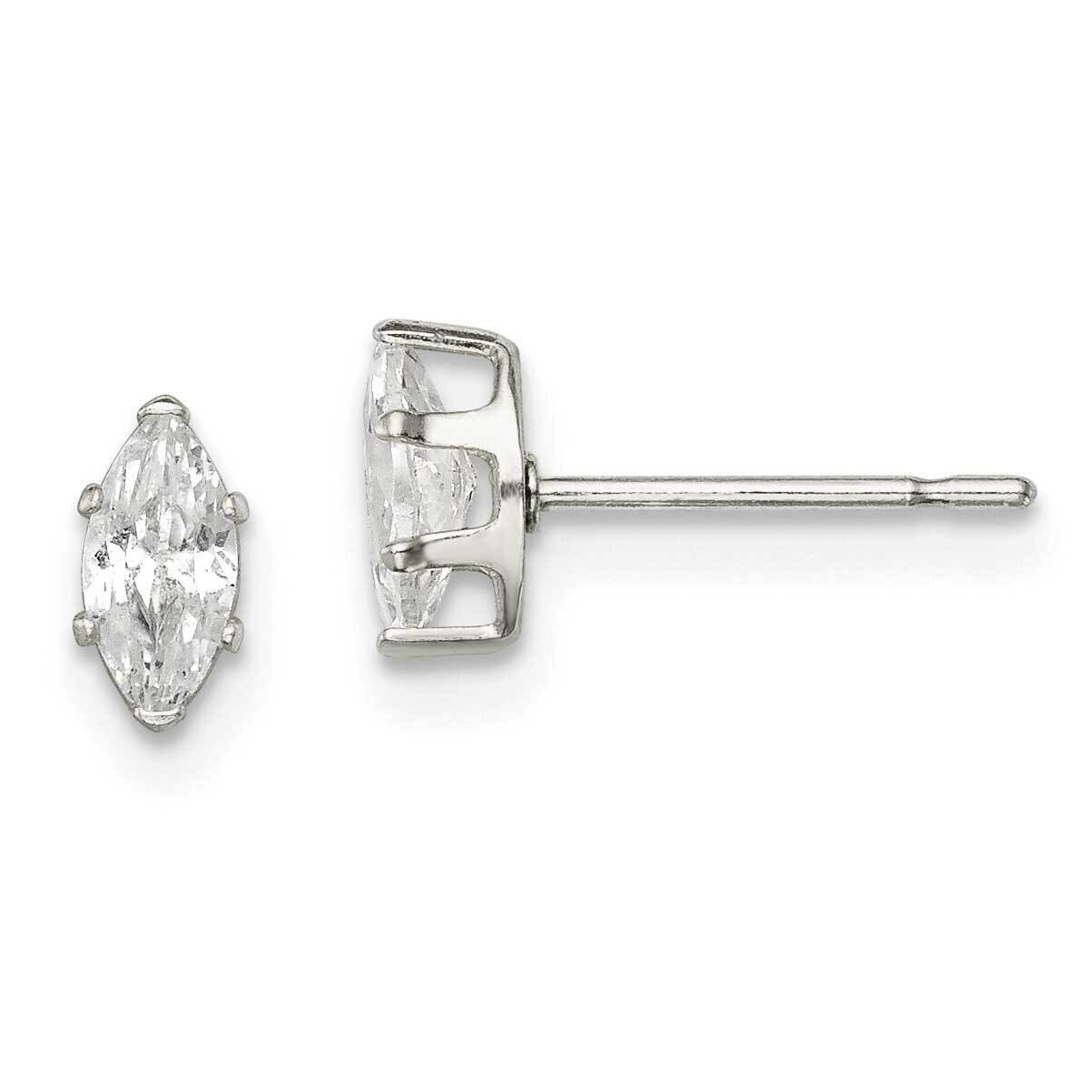 6x3 Marquise Stud Earrings Sterling Silver QE7552, MPN: QE7552, 883957545295