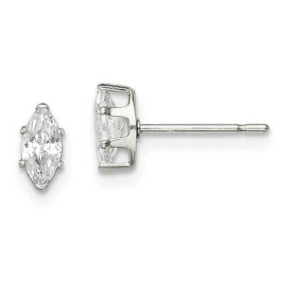 6x3 Marquise Stud Earrings Sterling Silver QE7552, MPN: QE7552, 883957545295