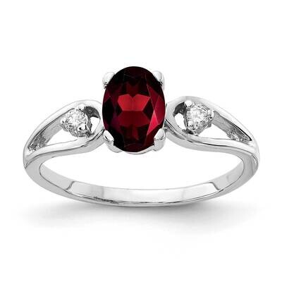 Garnet Diamond Ring 14k white Gold 7x5mm Oval Y2190GA/A, MPN: Y2190GA/A, 883957553061