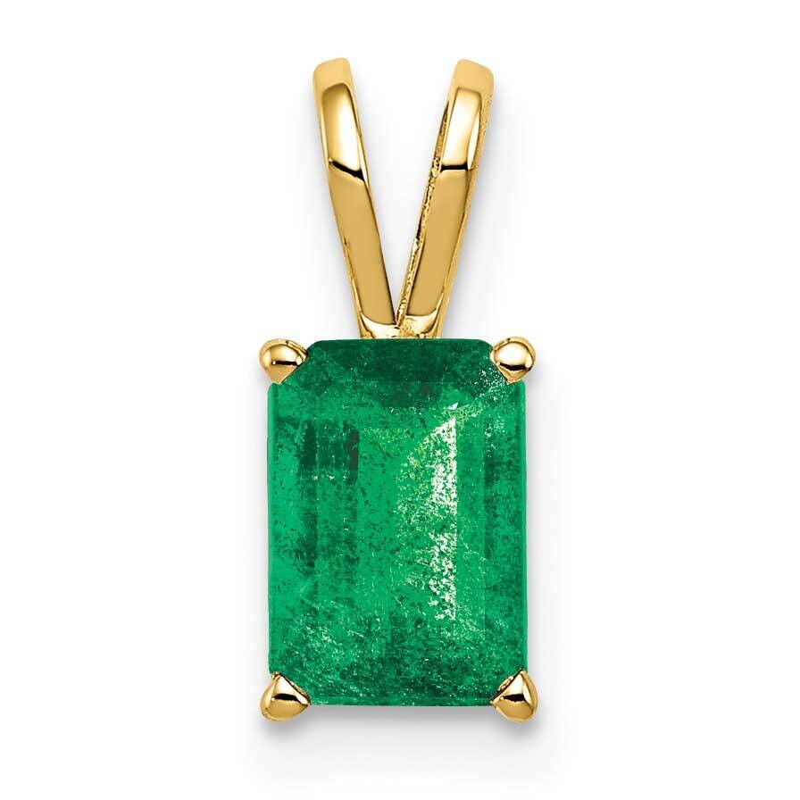 Emerald pendant 14k Gold 7x5mm Emerald Cut XP420E, MPN: XP420E, 883957237251