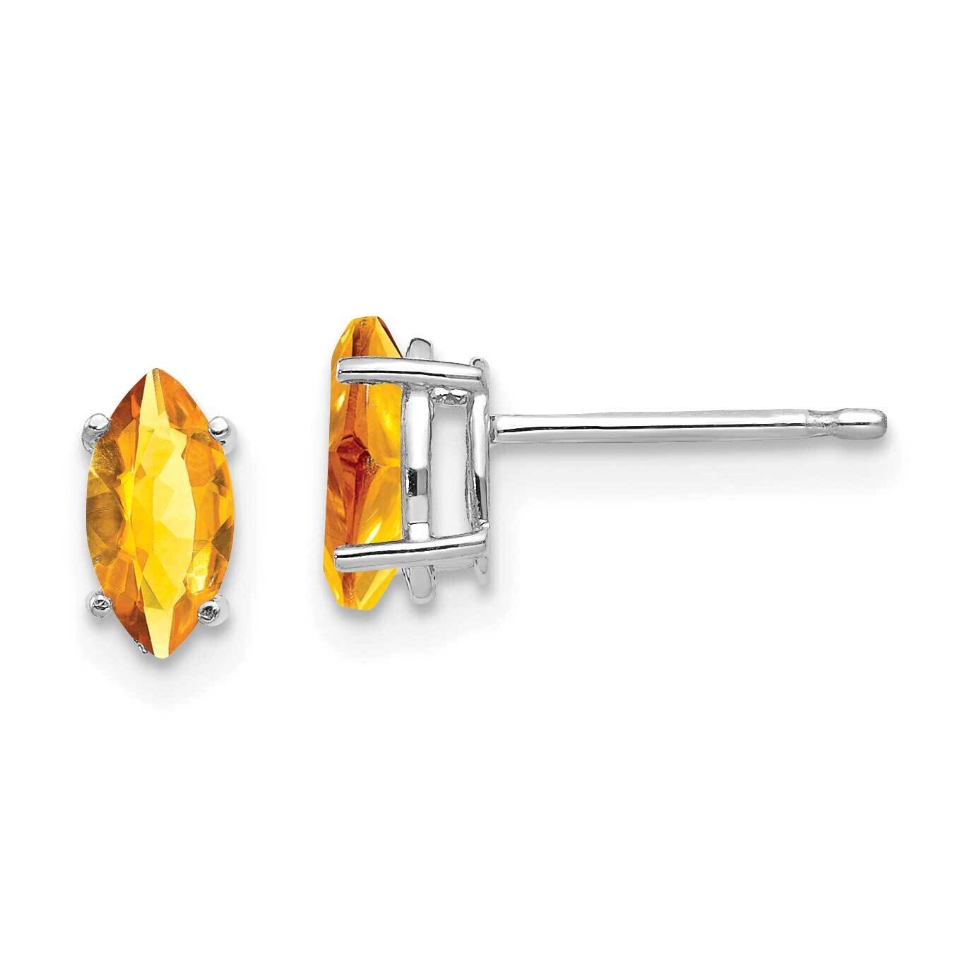 7x3.5mm Marquise Citrine earring 14k White Gold XE103WCI, MPN: XE103WCI, 883957089751