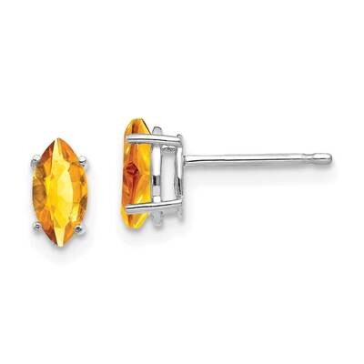 7x3.5mm Marquise Citrine earring 14k White Gold XE103WCI, MPN: XE103WCI, 883957089751