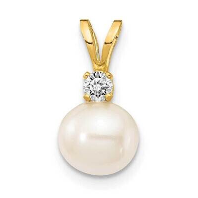 6mm Cultured Pearl Diamond Pendant 14k Gold XD23PL/AA, MPN: XD23PL/AA, 883957233161