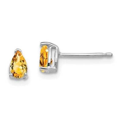 Citrine Diamond Pear Stud Earrings 14k Gold XE78WCI, MPN: XE78WCI, 883957100050