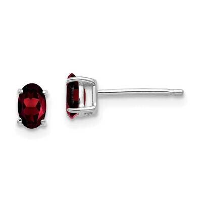 5x3mm Oval Garnet Earrings 14k White Gold XE85WGA, MPN: XE85WGA, 883957105642