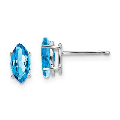 8x4mm Marquise Blue Topaz earring 14k White Gold XE104WBT, MPN: XE104WBT, 883957090054