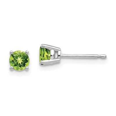 4mm Peridot Earrings 14k White Gold XE71WPE, MPN: XE71WPE, 883957097176