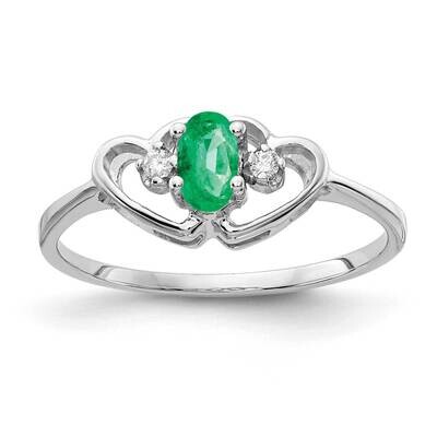 Emerald Diamond Ring 14k white Gold 5x3mm Oval X9719E/A, MPN: X9719E/A, 883957640532