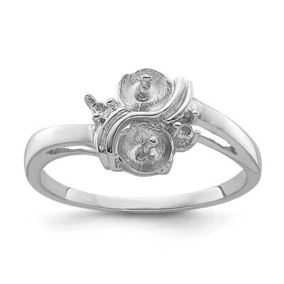 5.5mm Cultured Pearl &amp; .04ct. Diamond Ring Mounting 14k White Gold Y4371, MPN: Y4371,