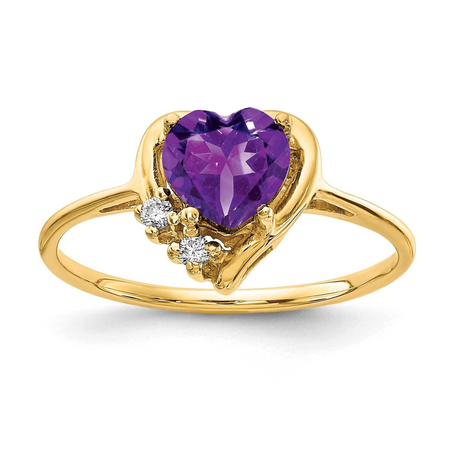 6mm Heart Amethyst Diamond Ring 14k Gold Y2233AM_AA, MPN: Y2233AM_AA, 883957538037