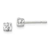 4mm Round Basket Set Cubic Zirconia Stud Earrings Sterling Silver QE3144, MPN: QE3144, 883957925363