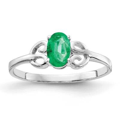 Emerald Ring 14k white Gold 6x4mm Oval X9687E, MPN: X9687E, 883957576626