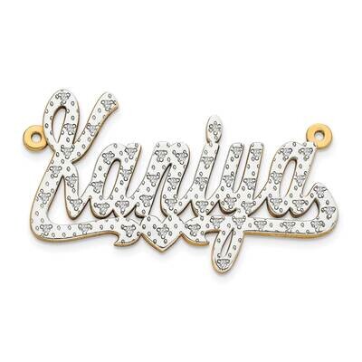 3-Dimensional Diamond Nameplate Pendant 10k Gold 10XNA29, MPN: 10XNA29, 191101093128