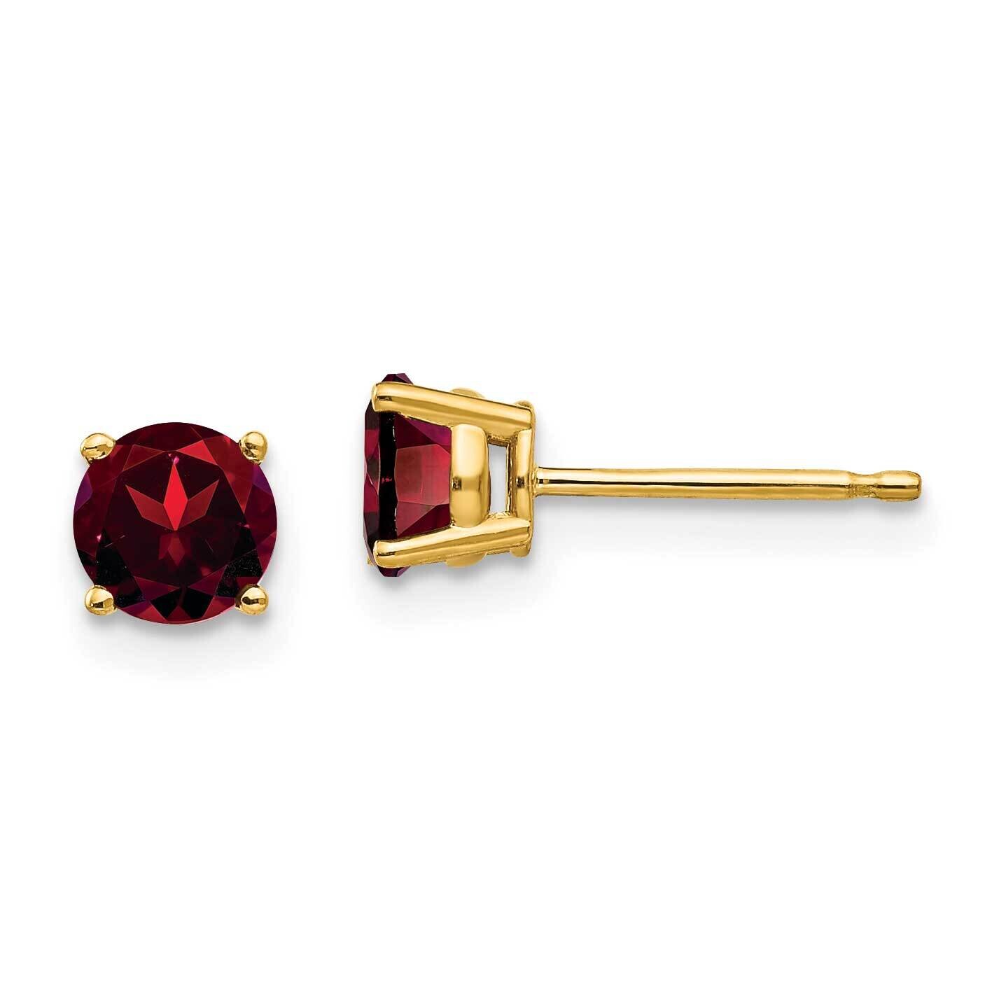 5mm Garnet Post Earrings 14k Gold XE72GA, MPN: XE72GA, 883957336473