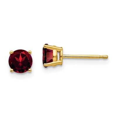 5mm Garnet Post Earrings 14k Gold XE72GA, MPN: XE72GA, 883957336473