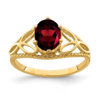 Garnet Ring 14k Gold 8x6mm Oval X6102GA, MPN: X6102GA, 883957533155