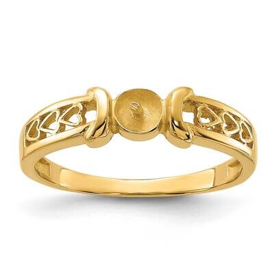 Cultured Pearl Heart Ring Mounting 14k Gold Polished Y1847, MPN: Y1847,