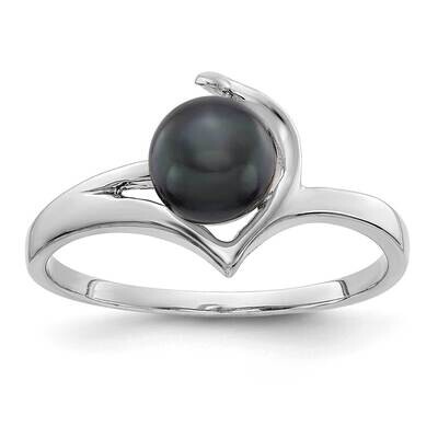 6mm Black Fresh Water Cultured Pearl Ring 14k white Gold Y1990BP, MPN: Y1990BP, 883957075631