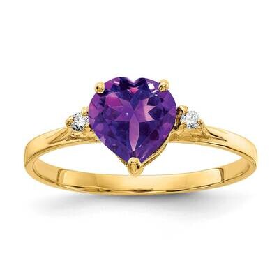 7mm Heart Amethyst Diamond Ring 14k Gold X9682AM/A, MPN: X9682AM/A, 883957570525