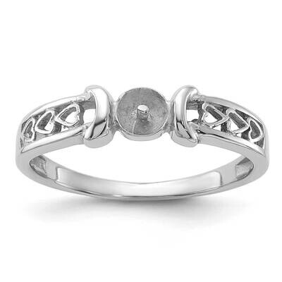 Polished Cultured Pearl Heart Ring Mounting 14k White Gold Y1848, MPN: Y1848,
