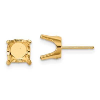 8mm Round Stud Earring Mounting with backs 14k Gold XD14, MPN: XD14,