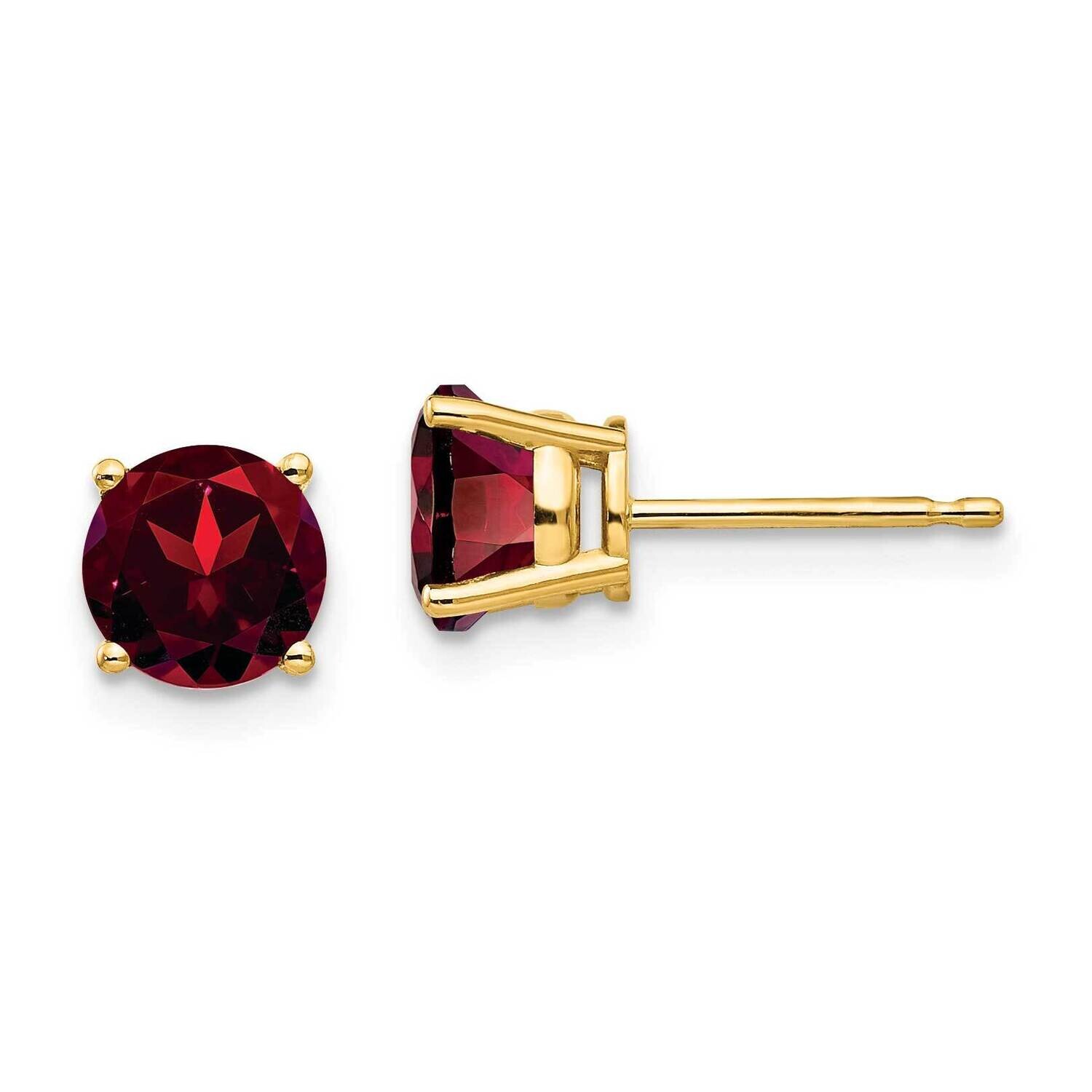 6mm Garnet Post Earrings 14k Gold XE73GA, MPN: XE73GA, 883957336480