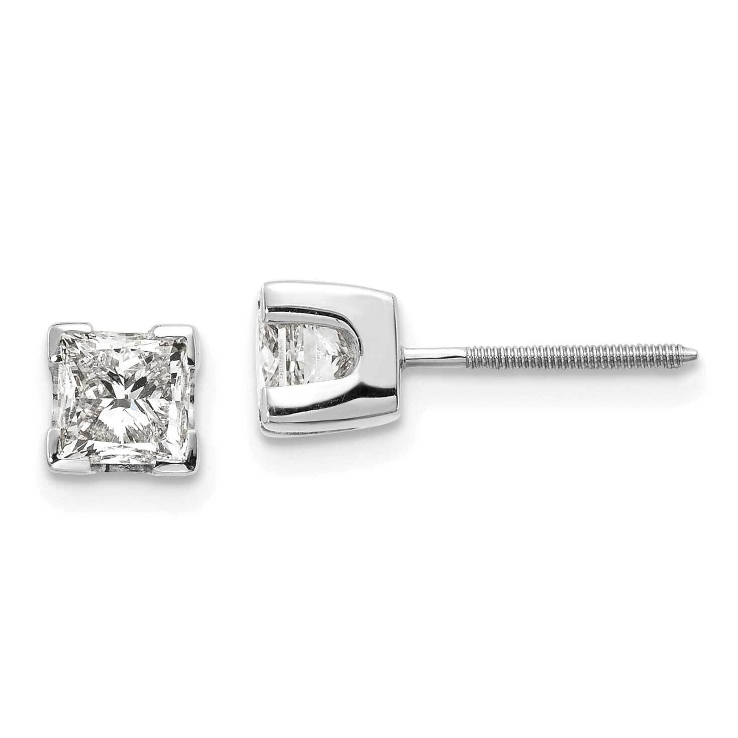 1ct Complete Princess Cut Diamond Earrings 14k White Gold XWAP7AA, MPN: XWAP7AA, 883957228686