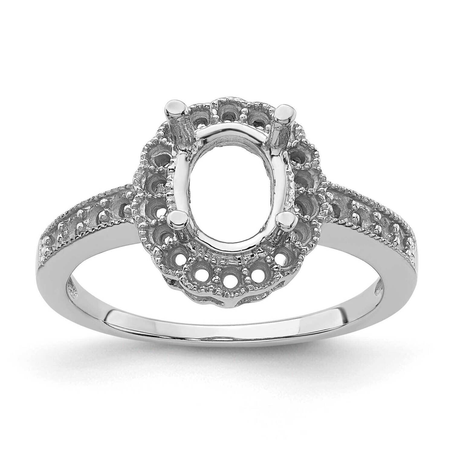 Diamond & Gemstone Ring Mounting 14k White Gold Y4420