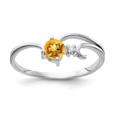 4mm Citrine Diamond Ring 14k white Gold X9705CI/A, MPN: X9705CI/A, 883957573168