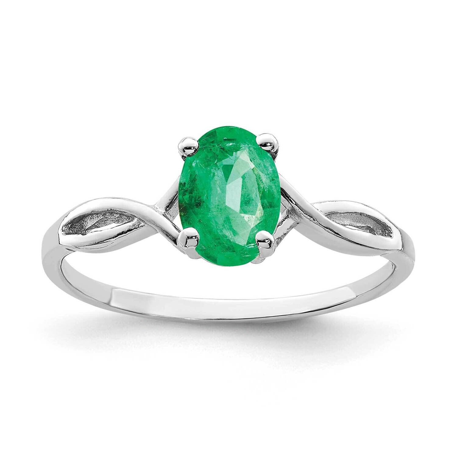 Emerald Ring 14k white Gold 7x5mm Oval Y2198E, MPN: Y2198E, 883957552910