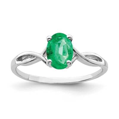 Emerald Ring 14k white Gold 7x5mm Oval Y2198E, MPN: Y2198E, 883957552910