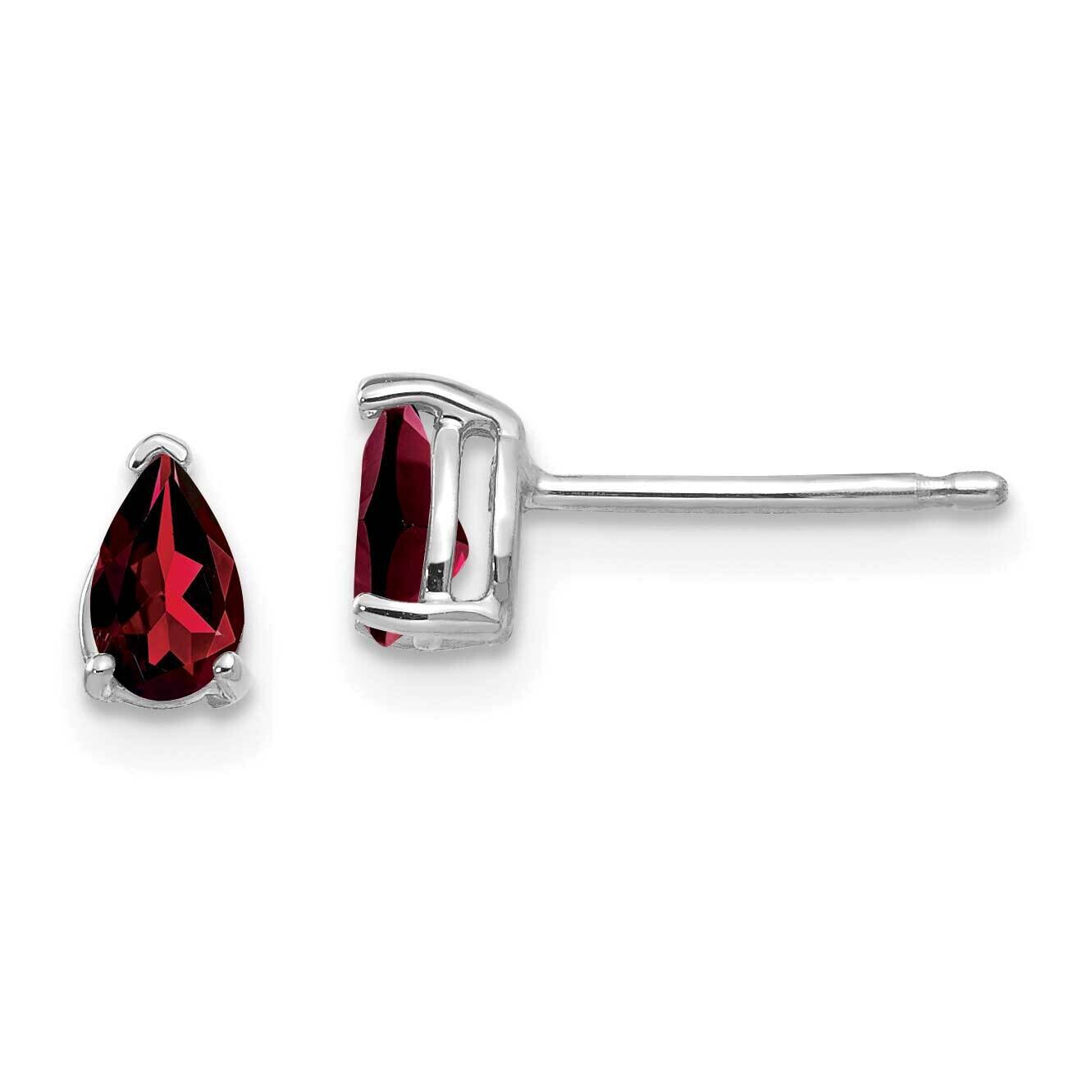 5x3mm Pear Garnet Earrings 14k White Gold XE78WGA, MPN: XE78WGA, 883957100098