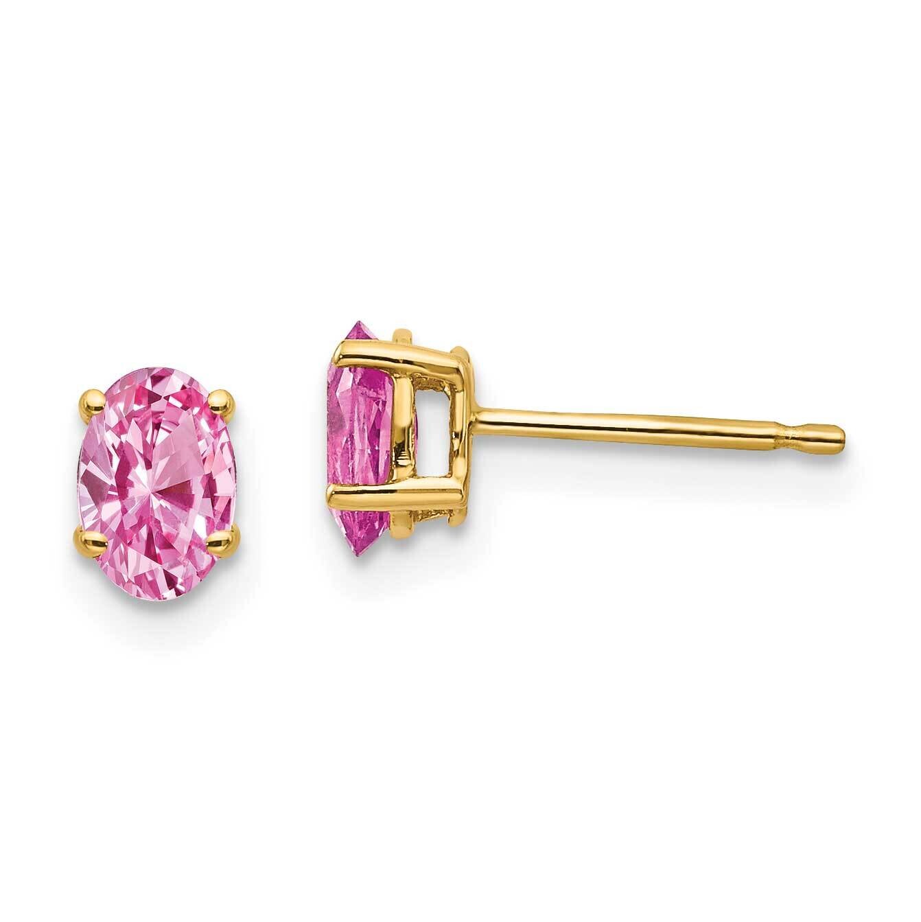 Pink Sapphire Post Earrings 14k Gold XE86SP-B, MPN: XE86SP-B, 883957337944