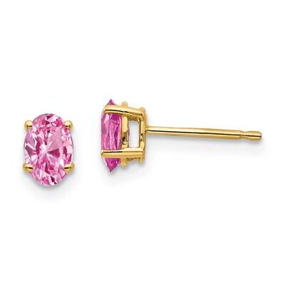 Pink Sapphire Post Earrings 14k Gold XE86SP-B, MPN: XE86SP-B, 883957337944