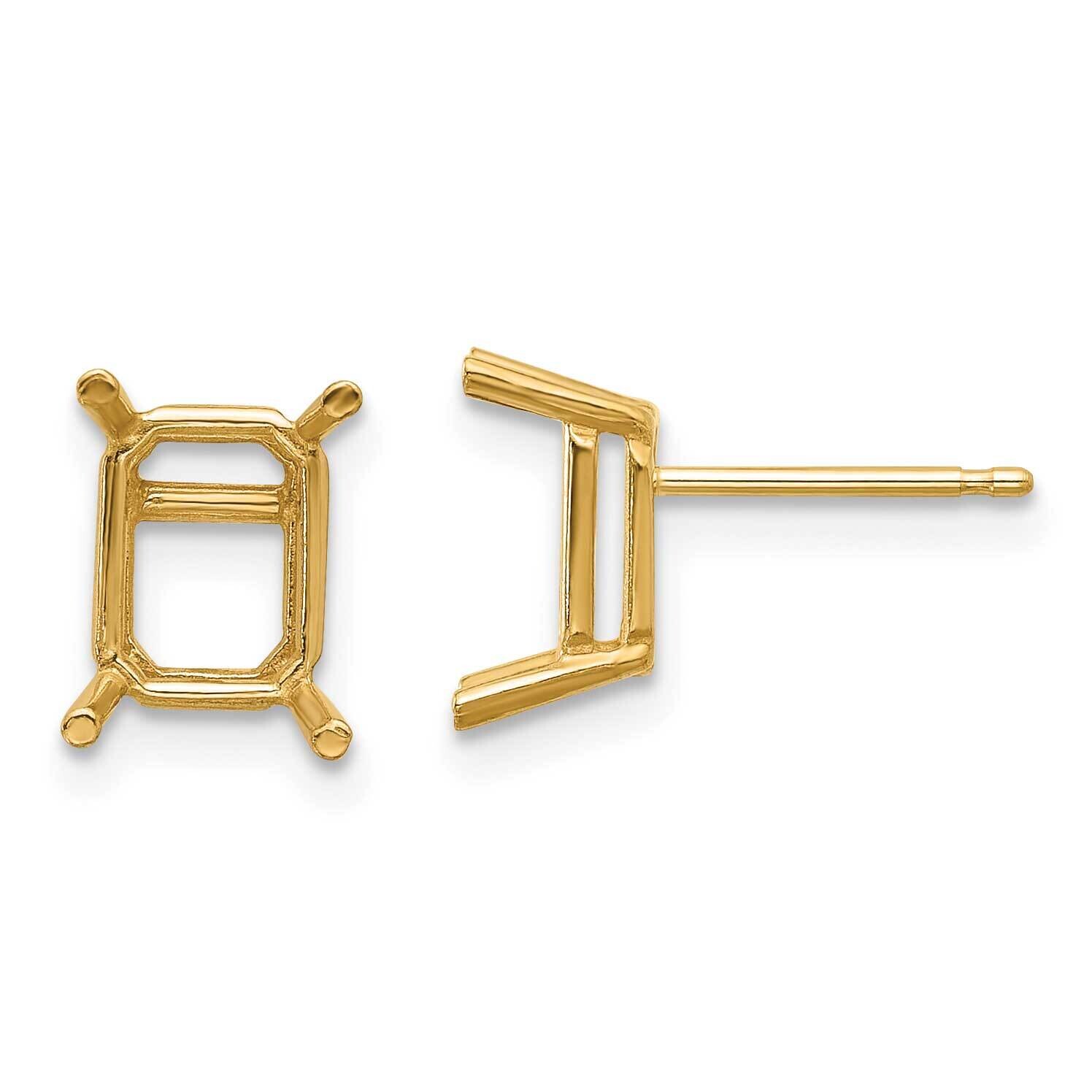 8x6 Emerald Earring Mountings 14k Gold XE67, MPN: XE67, 191101835070
